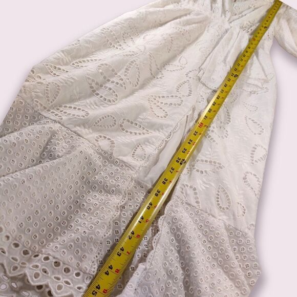 SALONI Olivia Midi Dress in French White Lace - Picture 10 of 14